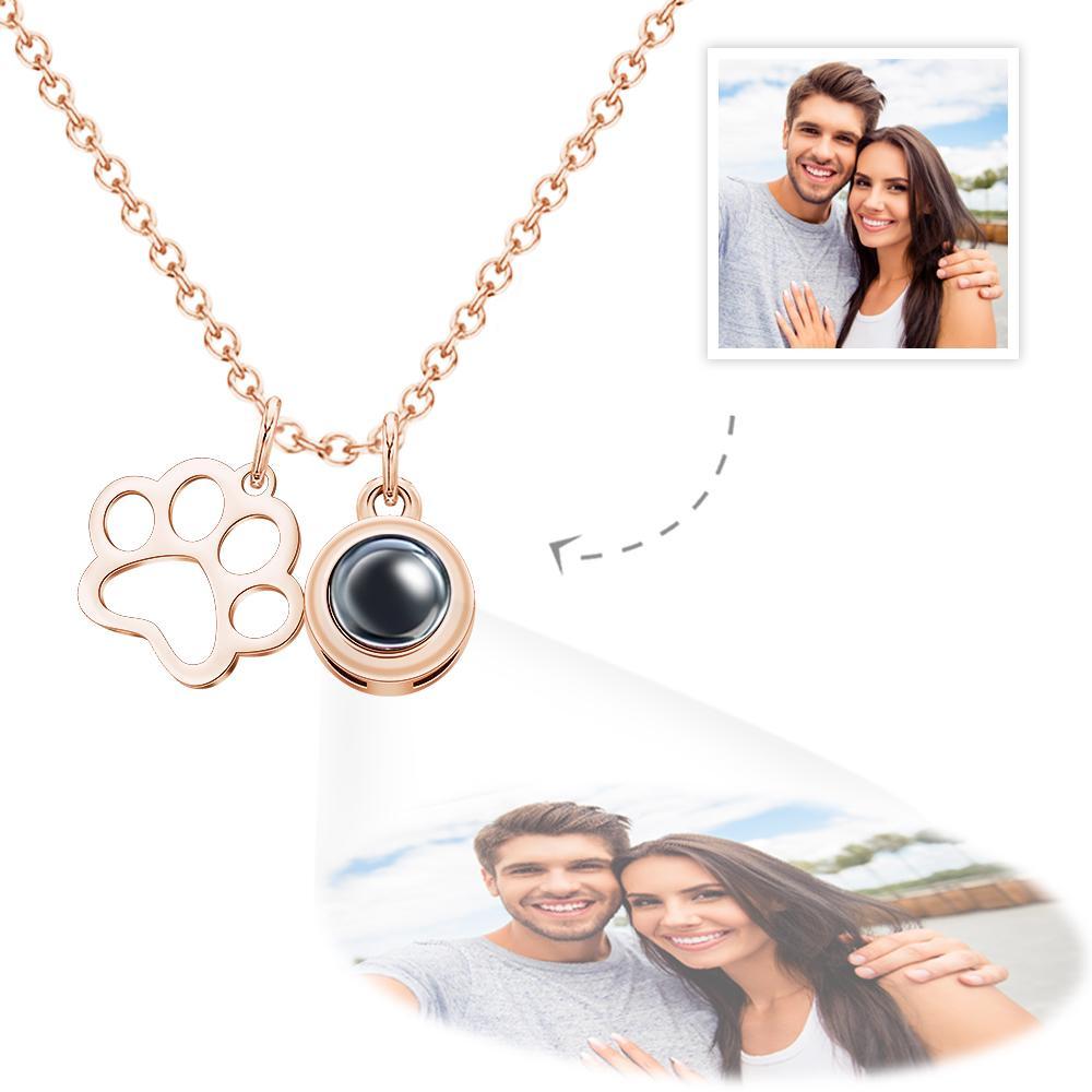 Custom Photo Projection Necklace Claw Photo Pendant Necklace Gift for Women - yournamenecklaceuk