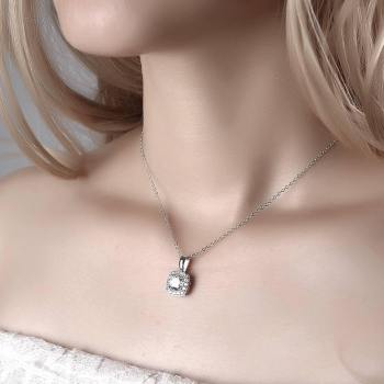 Personalised Birthstone Necklace Platinum Plated Silver - yournamenecklaceuk