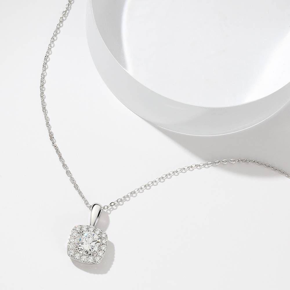 Personalised Birthstone Necklace Platinum Plated Silver - yournamenecklaceuk