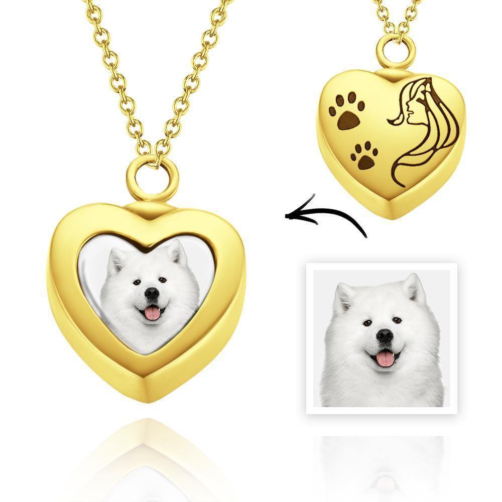 Custom Urn NecklacePhoto Necklace Cremation - Gold Plated - yournamencklaceuk
