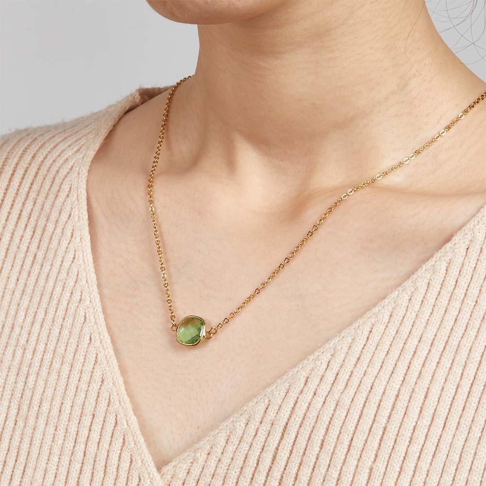 Custom Birthstone Necklace Simple Unique Romantic Gifts - yournamenecklaceuk