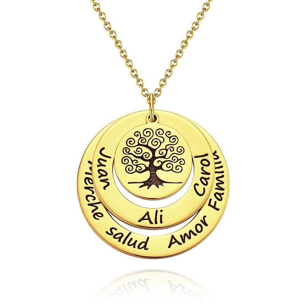 Engraved Necklace Name Necklace Family Tree Necklace Family Tree Necklace Silver - yournamenecklaceuk