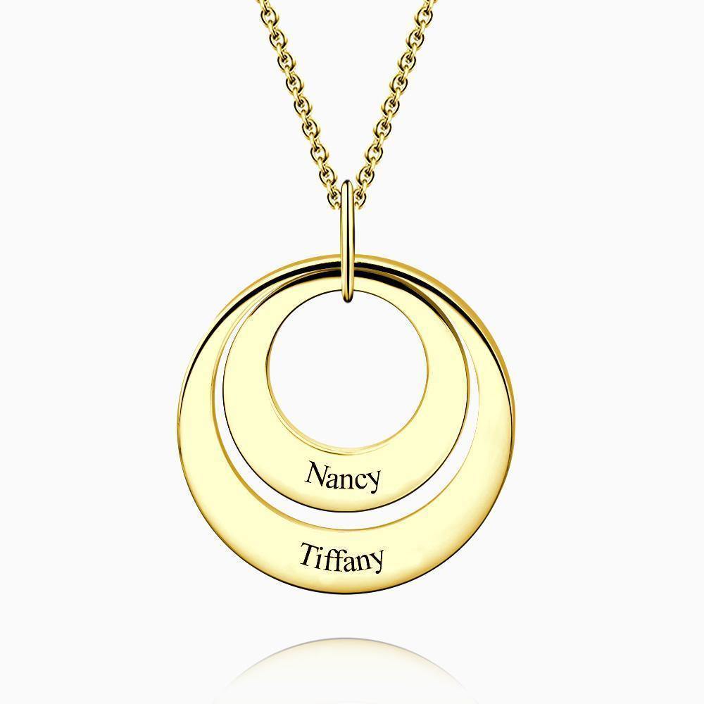 Engraved Two Disc Necklace Silver - yournamenecklaceuk