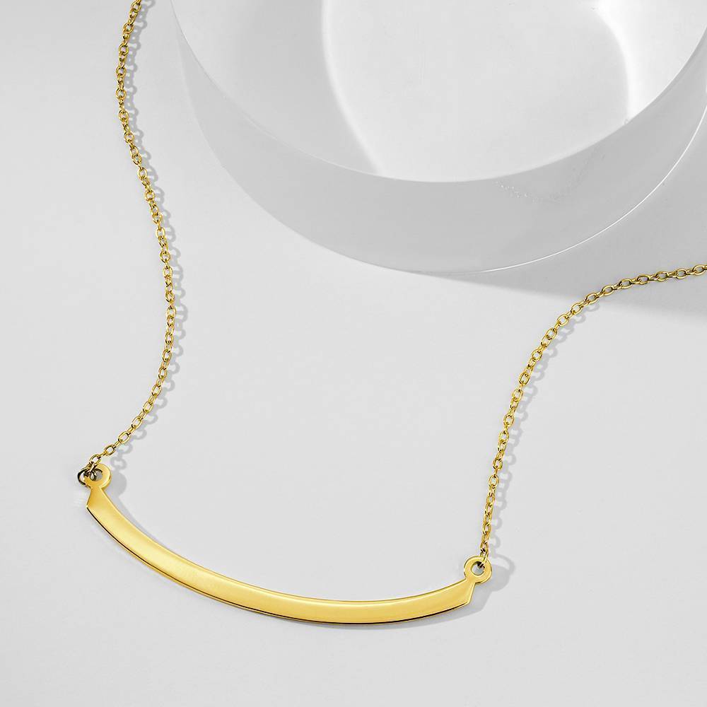 Engraved Bar Necklace 14k Gold Plated Silver