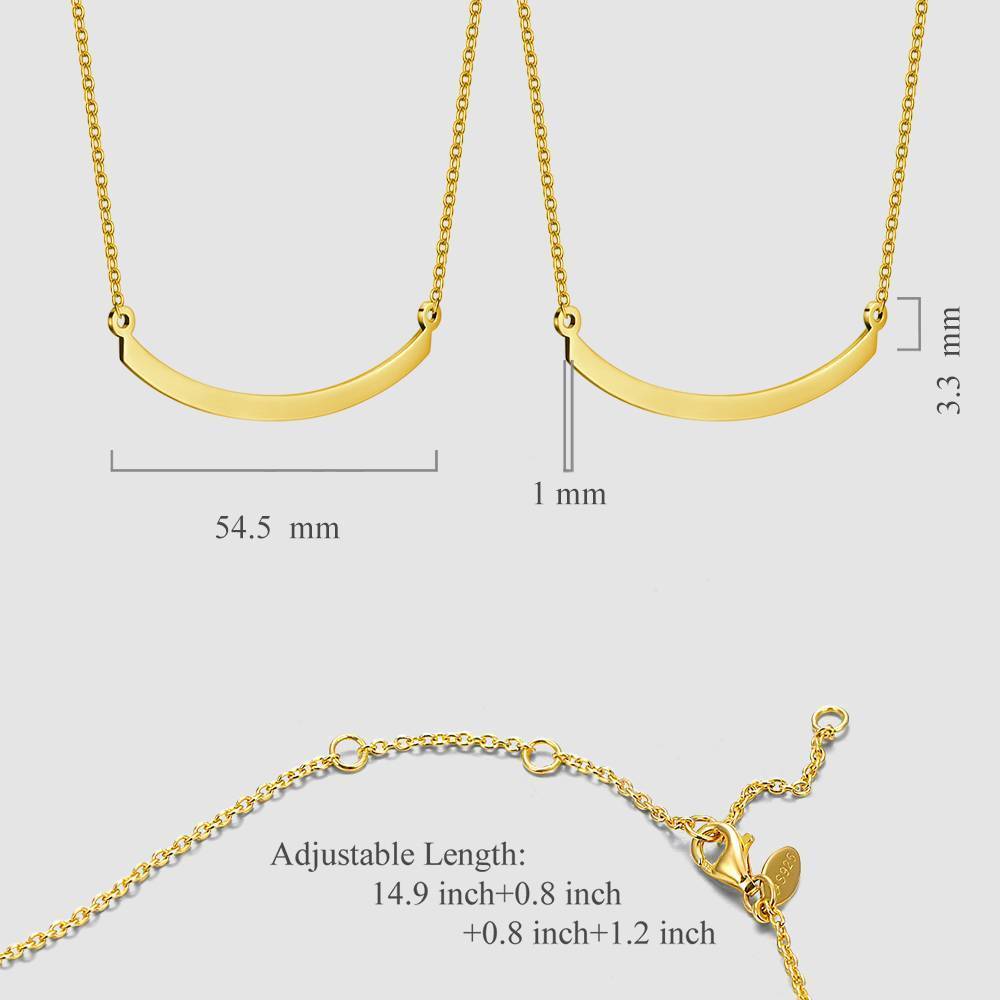 Engraved Bar Necklace 14k Gold Plated Silver