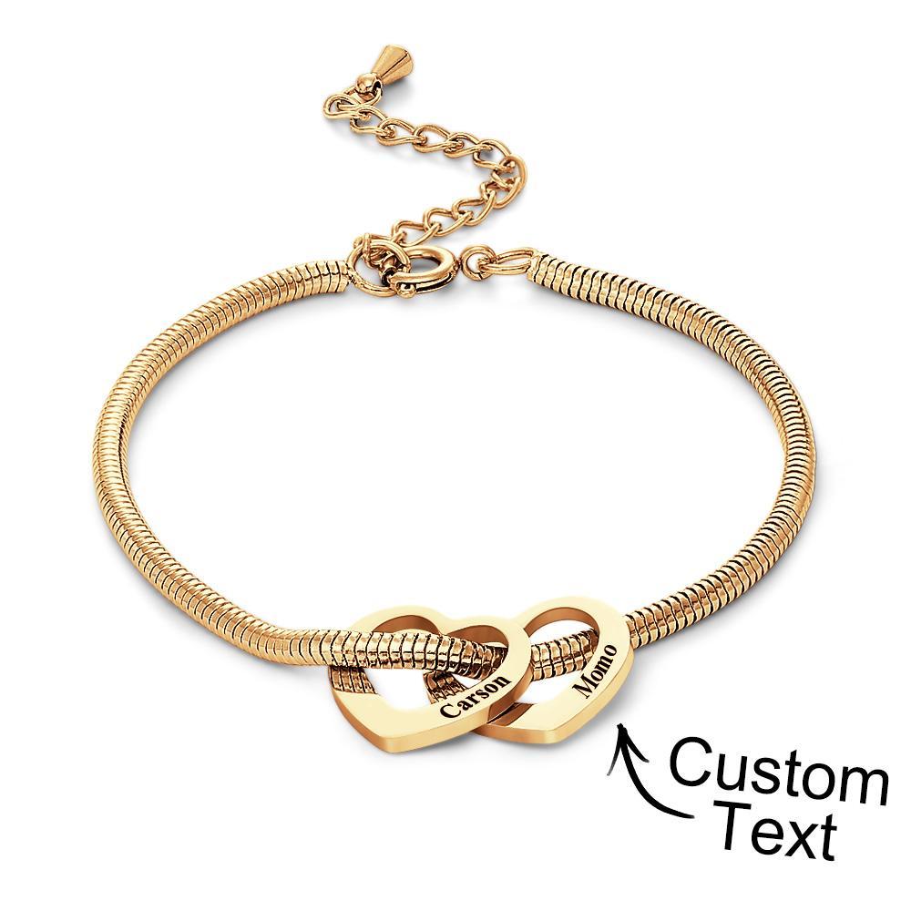 Custom Engraved Bracelet Custom Mom and Kids Name Heart Charms Gifts - yournamenecklaceuk