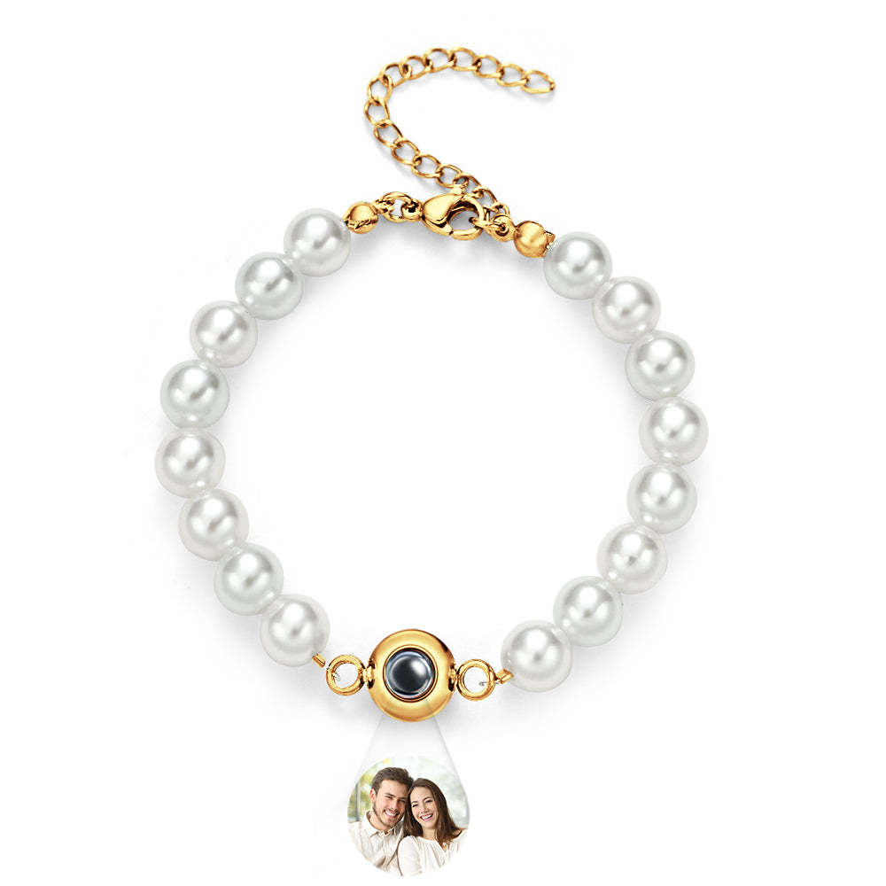 Custom Projection Bracelet Pearl Chain Romantic Gift - yournamenecklaceuk