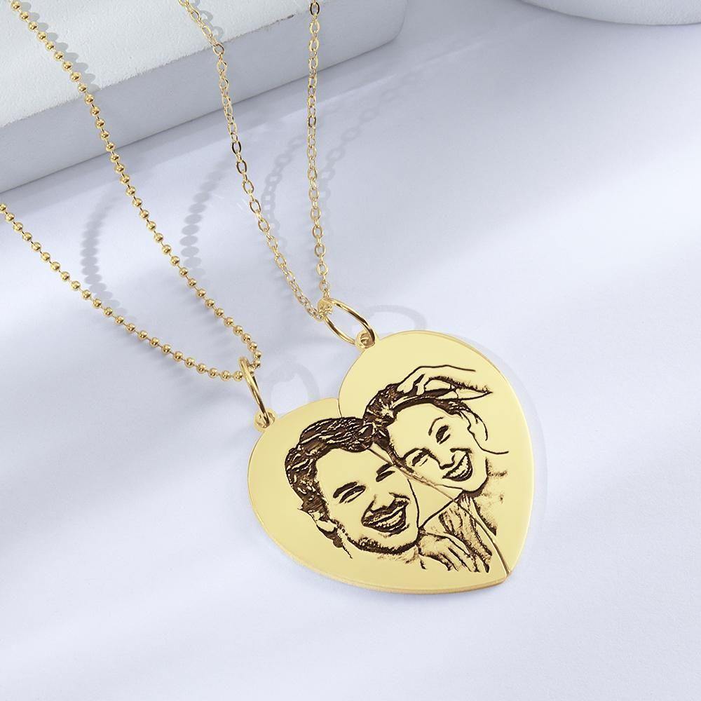 Couples Necklace Set Broken Heart Necklace for Couples 14k Gold Plated - yournamencklaceuk