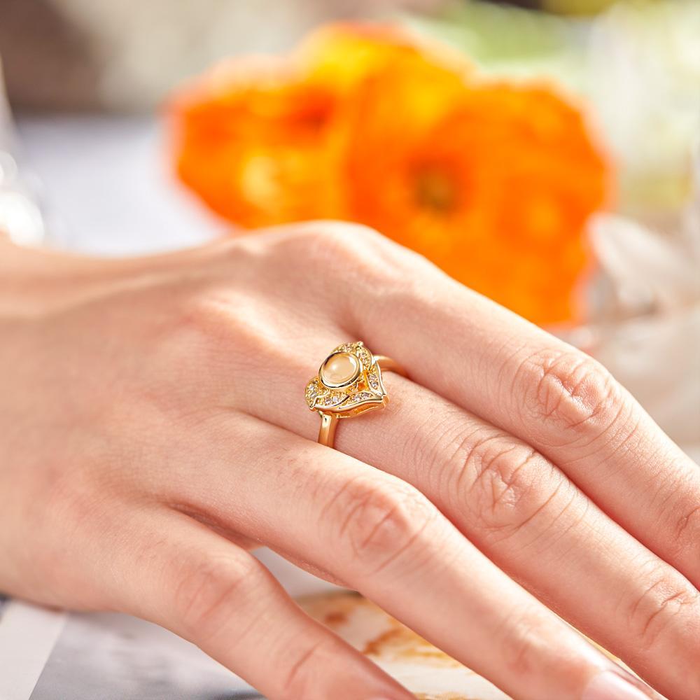 Custom Angel Wing Projection Ring Personalized Photo heart Shaped Ring for Her - yournamenecklaceuk
