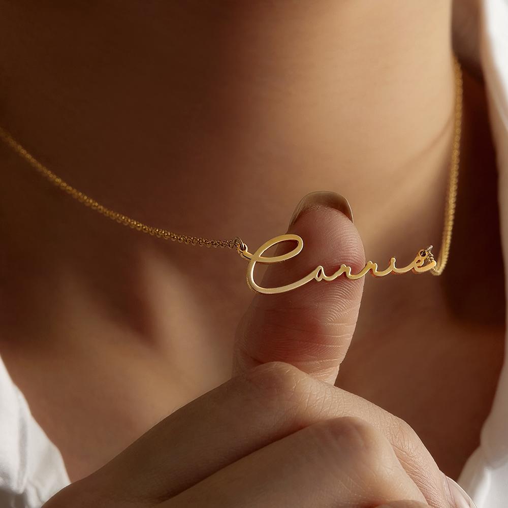 Personalized Name Necklace Signature Style Name Necklace Silver Custom Gift for Her - yournamenecklaceuk