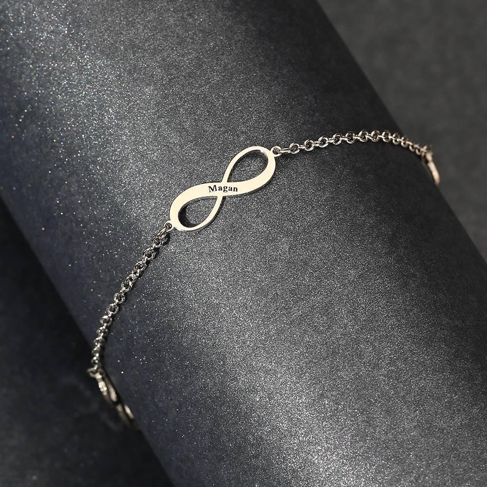 Sterling Silver Engraved Infinity Anklet-yournamenecklaceuk