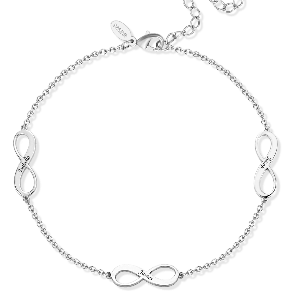 Sterling Silver Engraved Infinity Anklet-yournamenecklaceuk