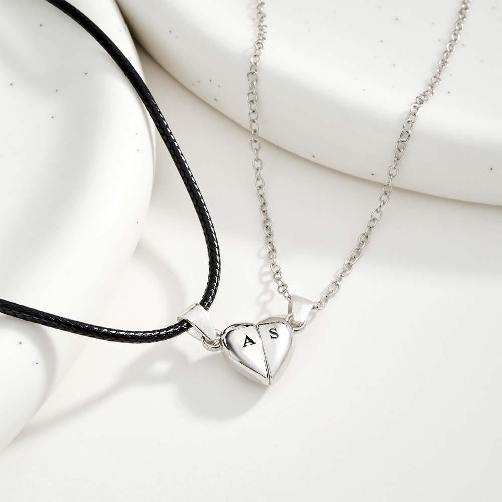 Custom Letter Magnetic Heart Necklace Fashion Chain Necklace For Couples - yournamenecklaceuk