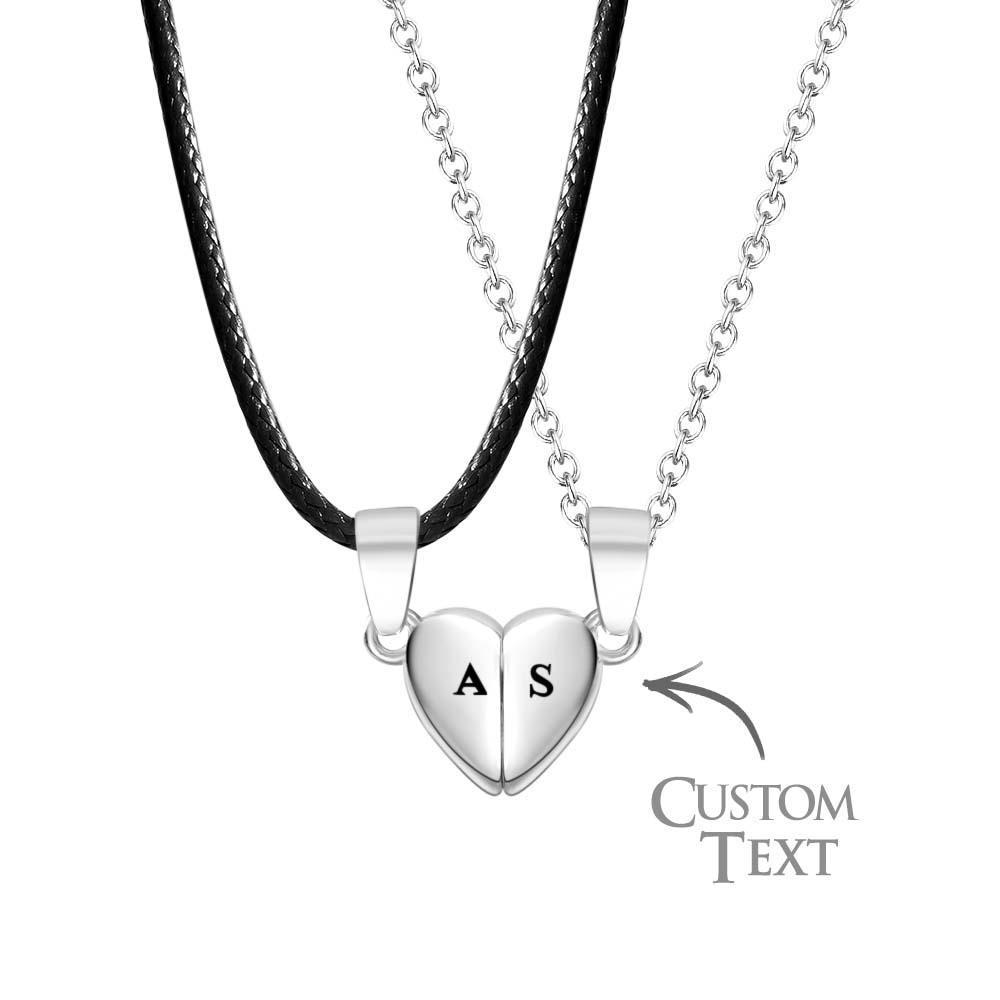 Custom Letter Magnetic Heart Necklace Fashion Chain Necklace For Couples - yournamenecklaceuk