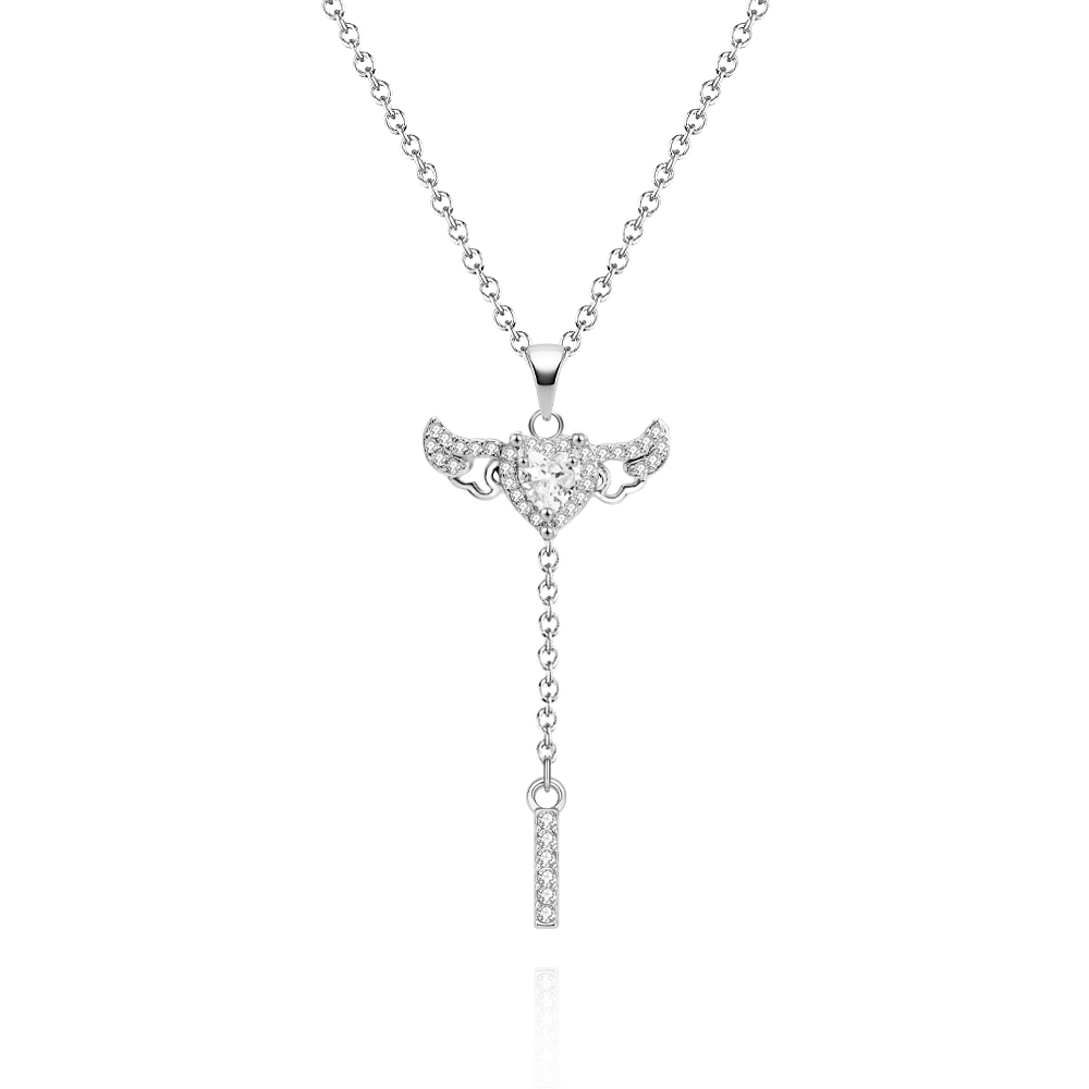 Animated Cupid Angel Wings Initial Necklace Custom Initial Drop Necklace with Moving Wings Charm Fun Kinetic Initial Drop Pendant Christmas Gifts for Her -  NameNecklaceUK