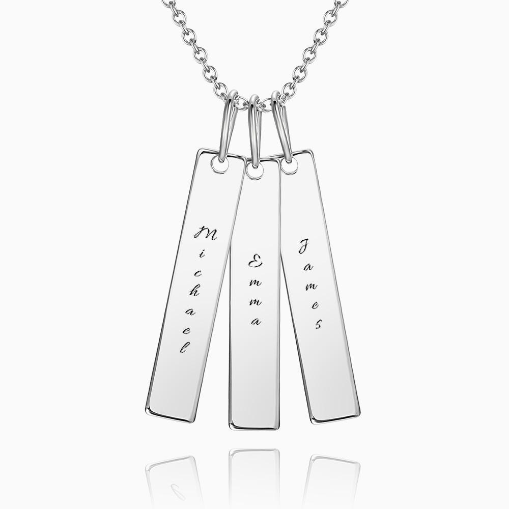 Bar Engraved Bar Necklace Silver