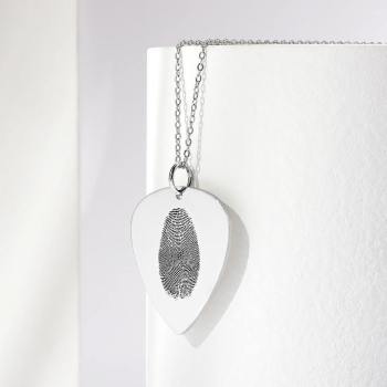 Actual Fingerprint Necklace Guitar Pick Necklace Memorial Gift for Him - yournamencklaceuk