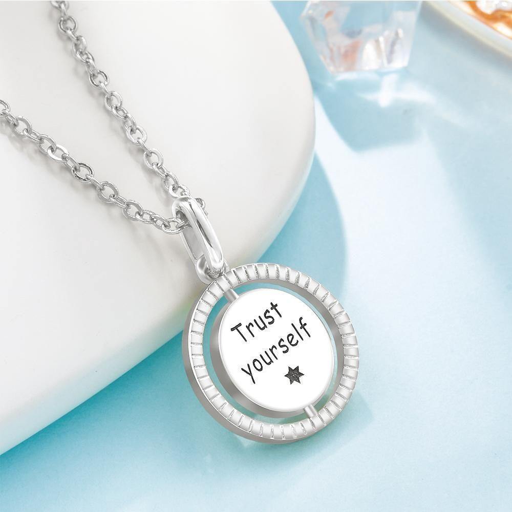 Engraved Necklace Guide Coin Memorial Gifts for Her Silver - yournamenecklaceuk