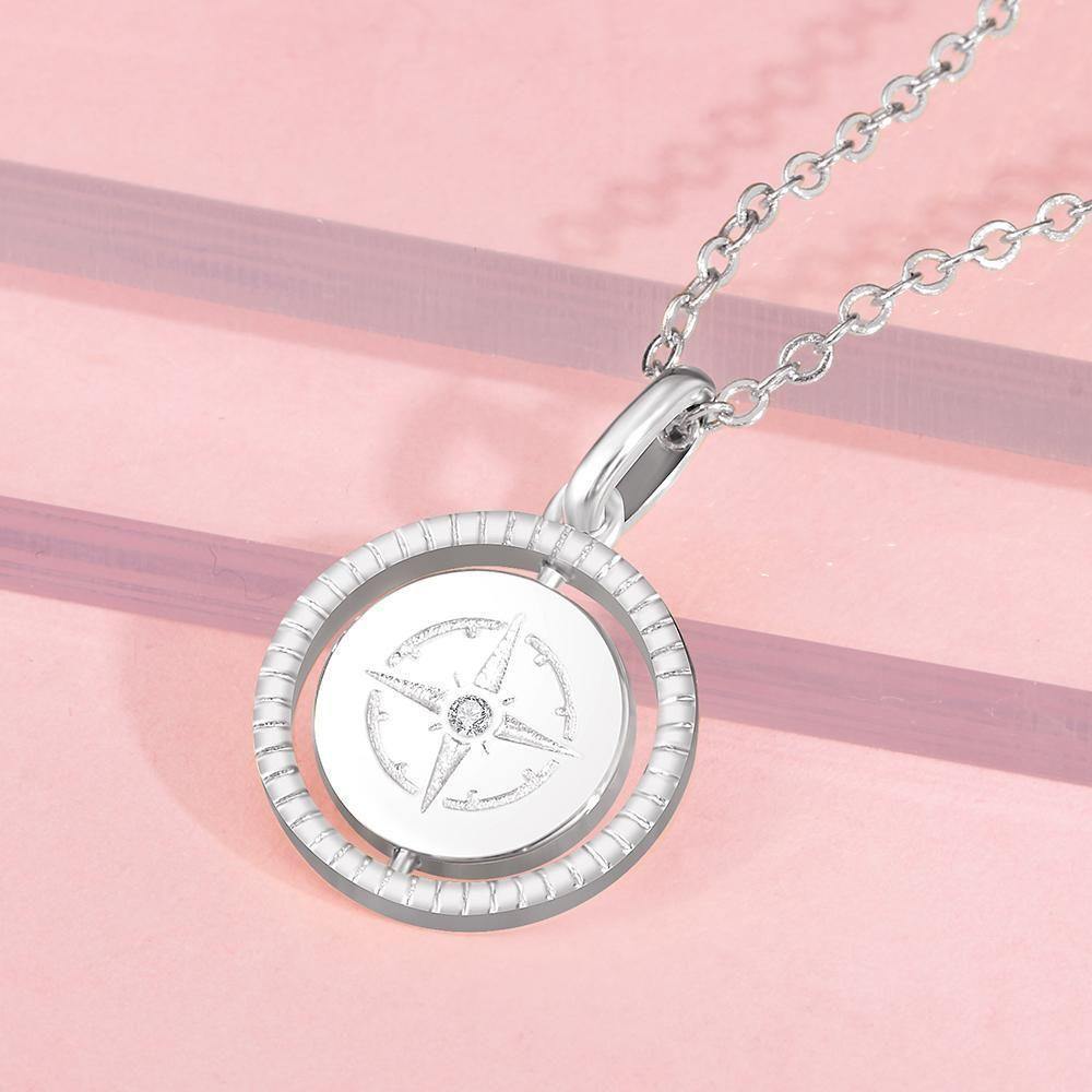 Engraved Necklace Guide Coin Memorial Gifts for Her Silver - yournamenecklaceuk
