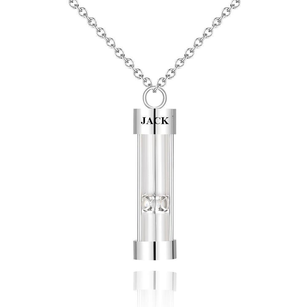 Custom Engraved Hourglass Ashes Necklace Memorial Gifts for Someone - yournamenecklaceuk