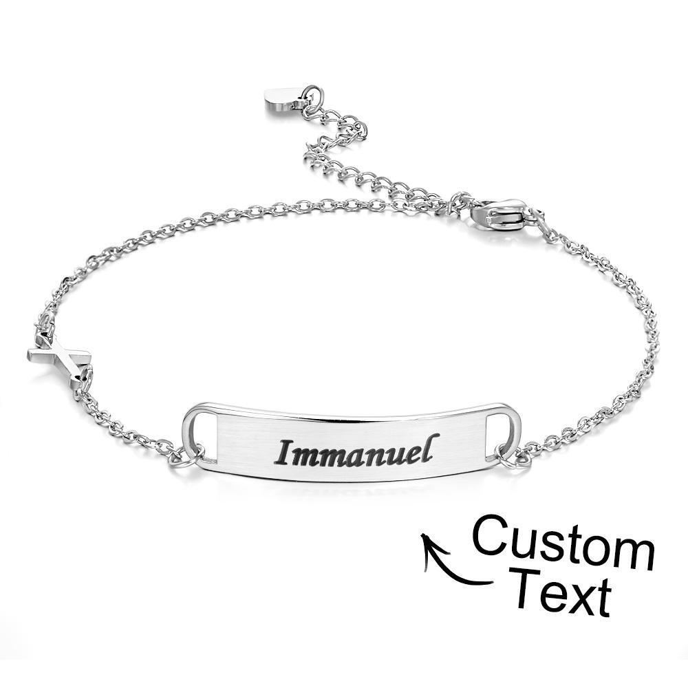 Custom Engraved Bracelet Creative Cross Simple Metal Gifts - yournamenecklaceuk