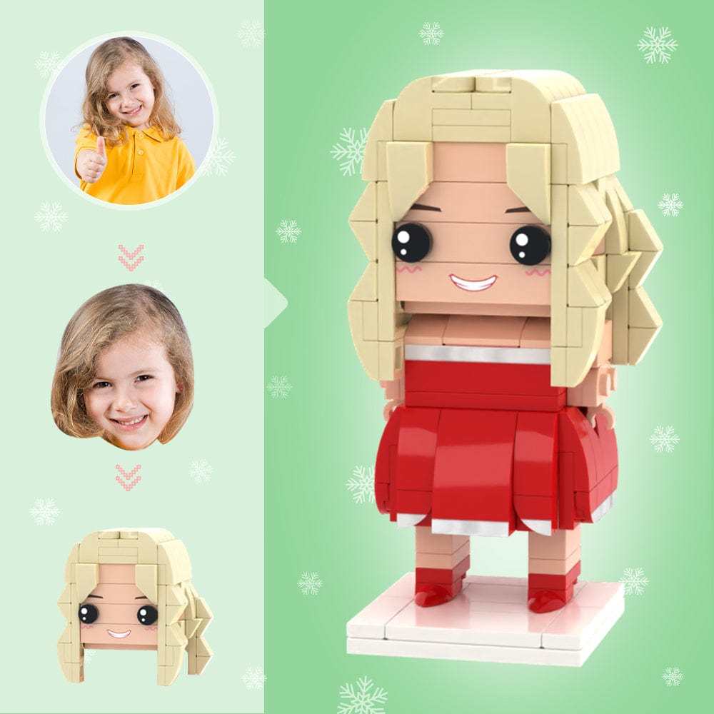Christmas Gifts Custom Head Brick Figures Personalized Brick Figures with Christmas Dress Small Particle Block Toy - yournamenecklaceuk