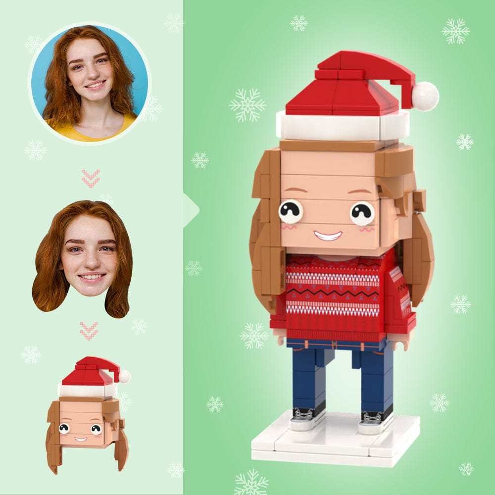 Christmas Gifts Custom Head Brick Figures Personalized Christmas Brick Figures Small Particle Block Toy - yournamenecklaceuk
