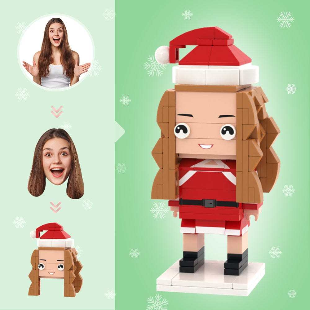 Christmas Gifts Custom Head Brick Figures Personalized Christmas Girl Brick Figures Small Particle Block Toy - yournamenecklaceuk