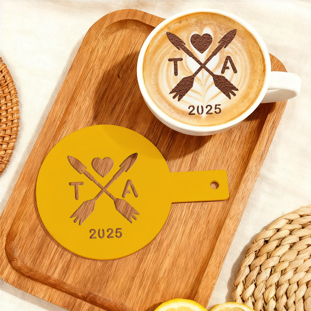 Personalized Acrylic Mirror Laser Cut Cocktail Coffee Stencil, Custom Laser Cut Business Logo Brand Bakery Shop, Barista Coffee Stencil -  NameNecklaceUK