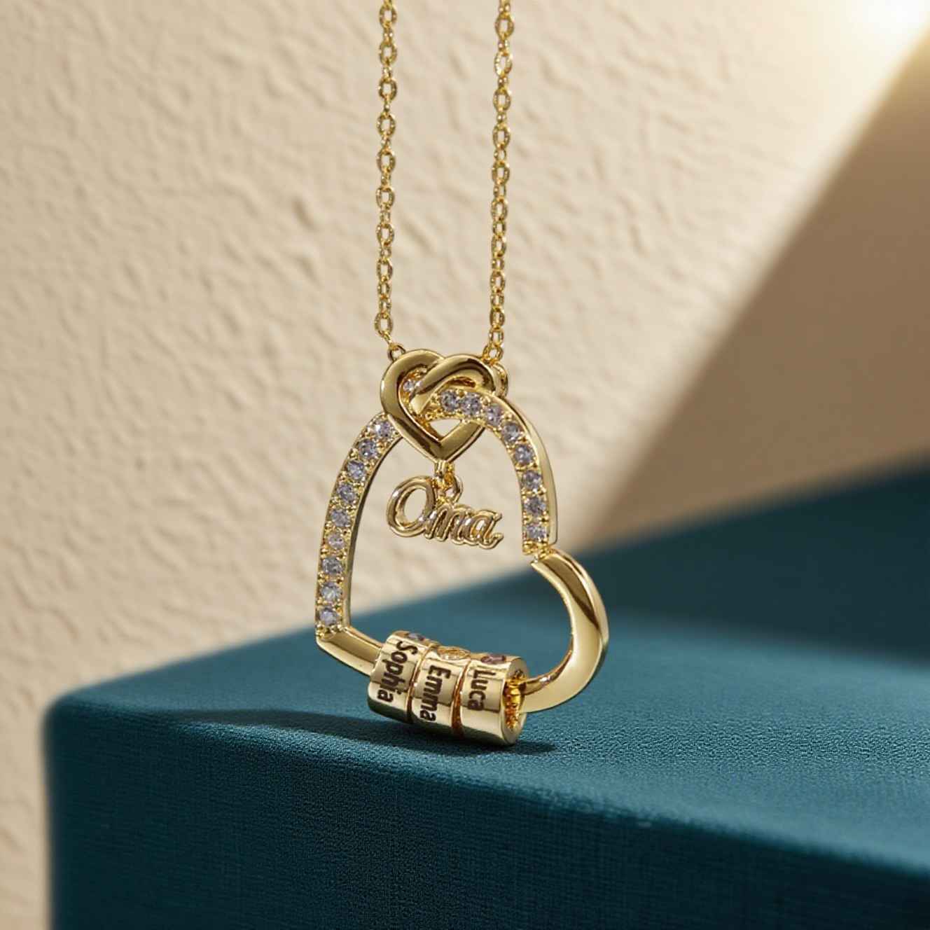 Custom Heart Necklace for Mom Personalized Mother's Heart Necklace Family Names & Birthstone Jewelry -  NameNecklaceUK