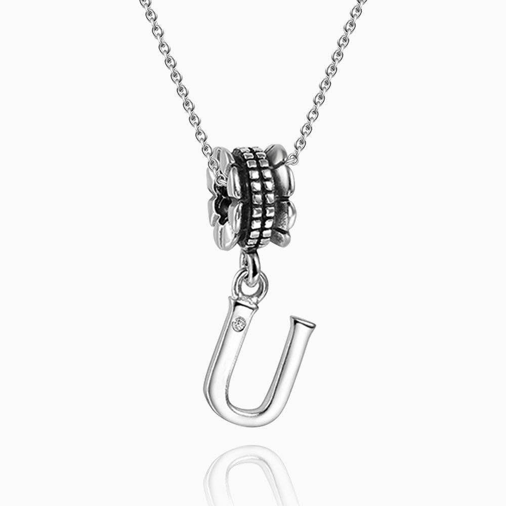 Letter U Necklace Silver - soufeelus