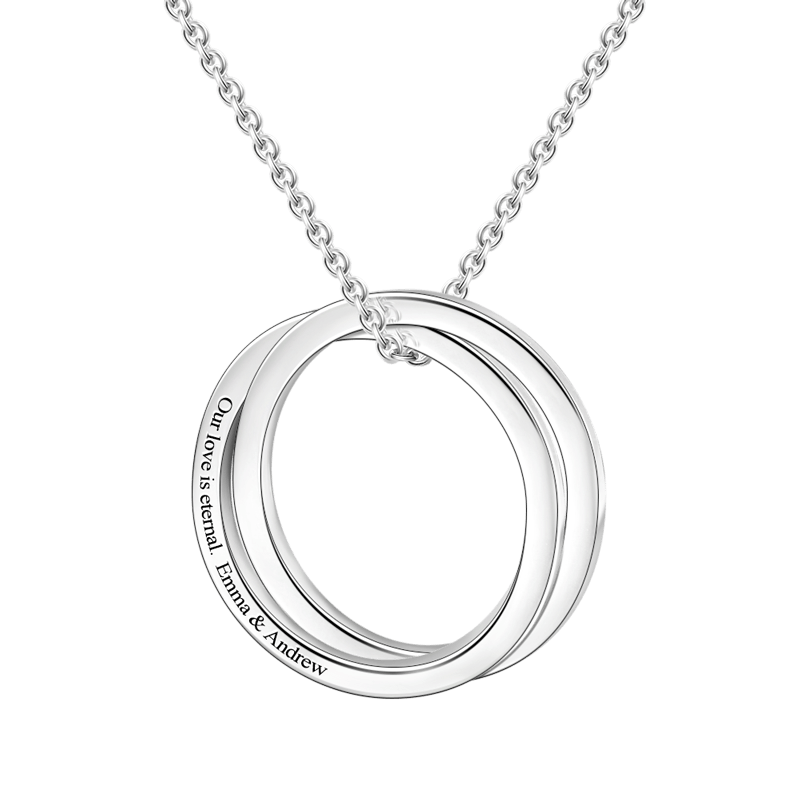 Personalized Russian Ring Necklace Silver