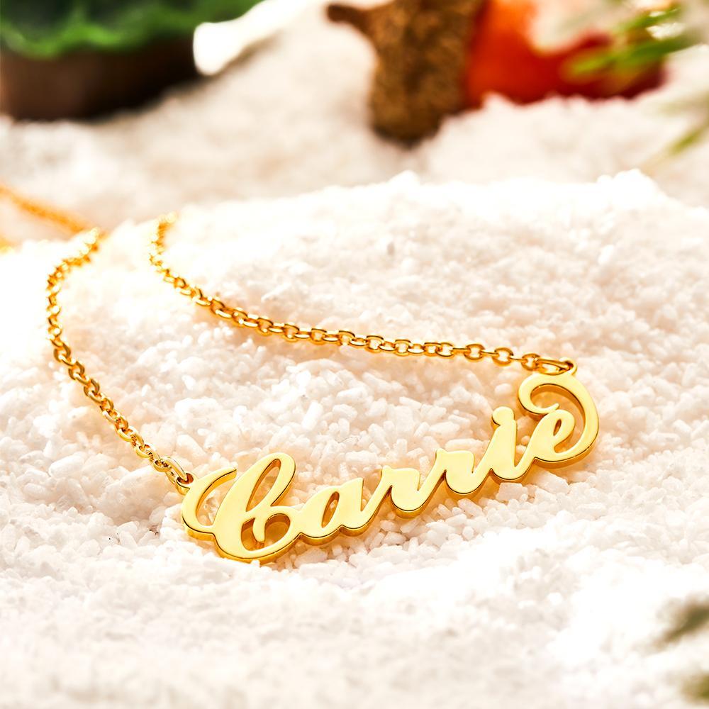 14K Gold Plated Carrie Name Necklace Copper
