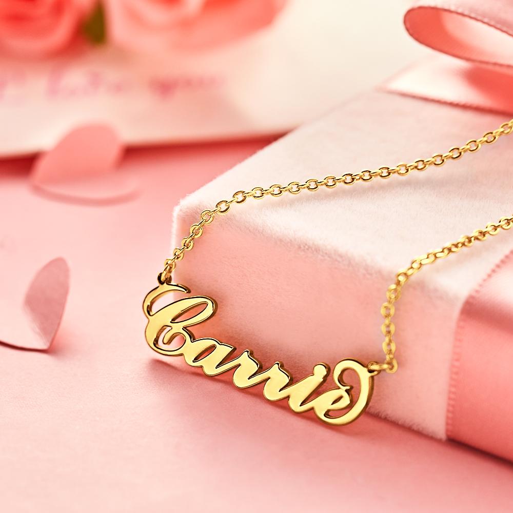 14K Gold Plated Carrie Name Necklace Copper Mother's Day Gift