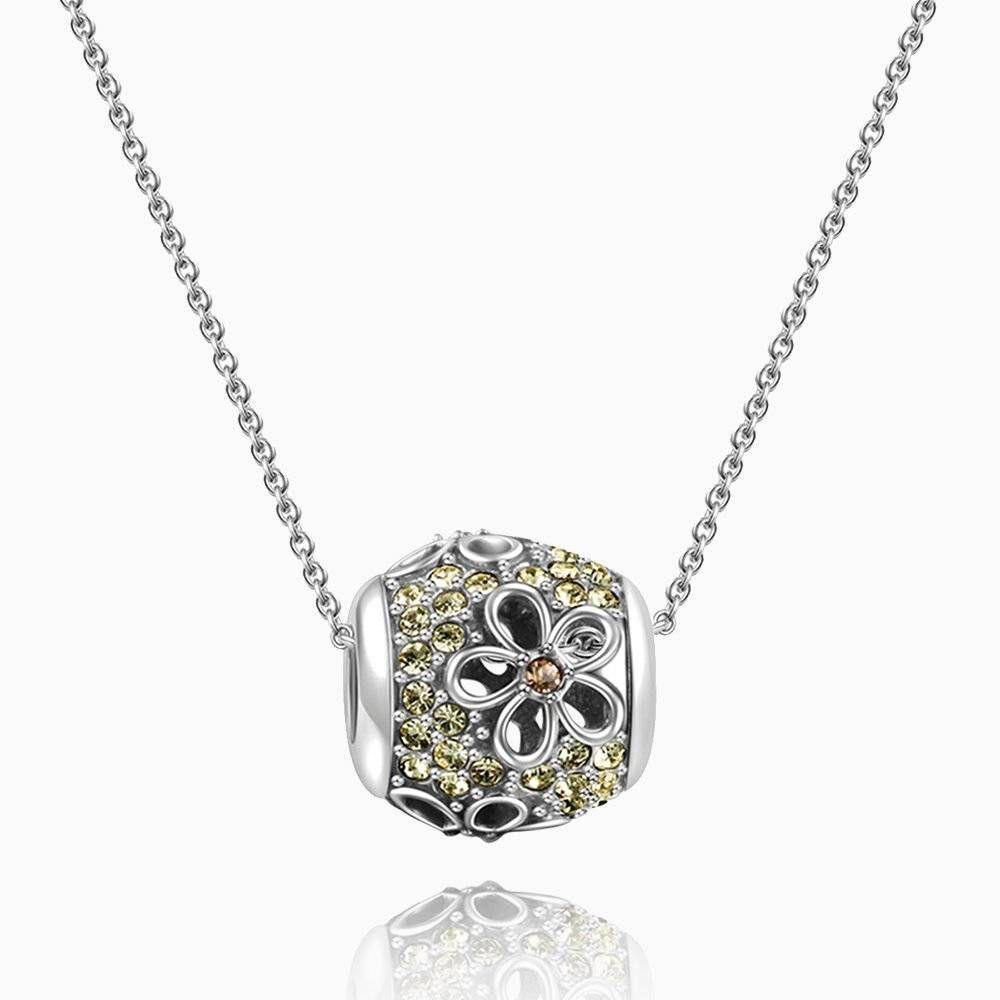 Flowers Cluster Necklace Silver - soufeelus