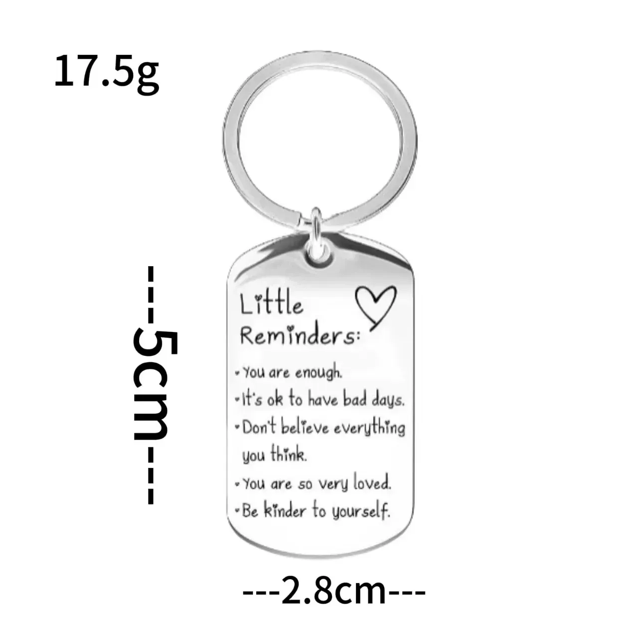 Inspirational Little Reminders Keychain Standard Inspirational Little Reminders Keychain Stainless Steel Dog Tag Gifts for Friends -  NameNecklaceUK