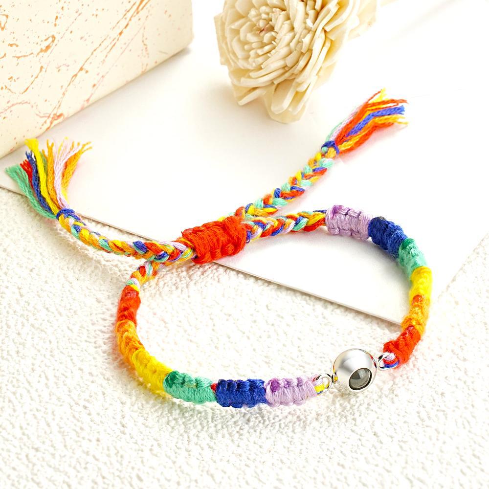 Custom Projection Bracelet Colorful Weave Commemorate Gift - yournamenecklaceuk