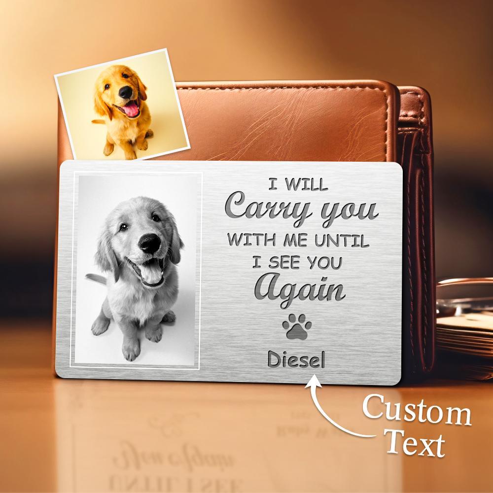 Custom Photo Memorial Wallet Card My Pawprints May No Longer Be In Your House Personalized Sympathy Gift For Pet Owners - yournamenecklaceuk