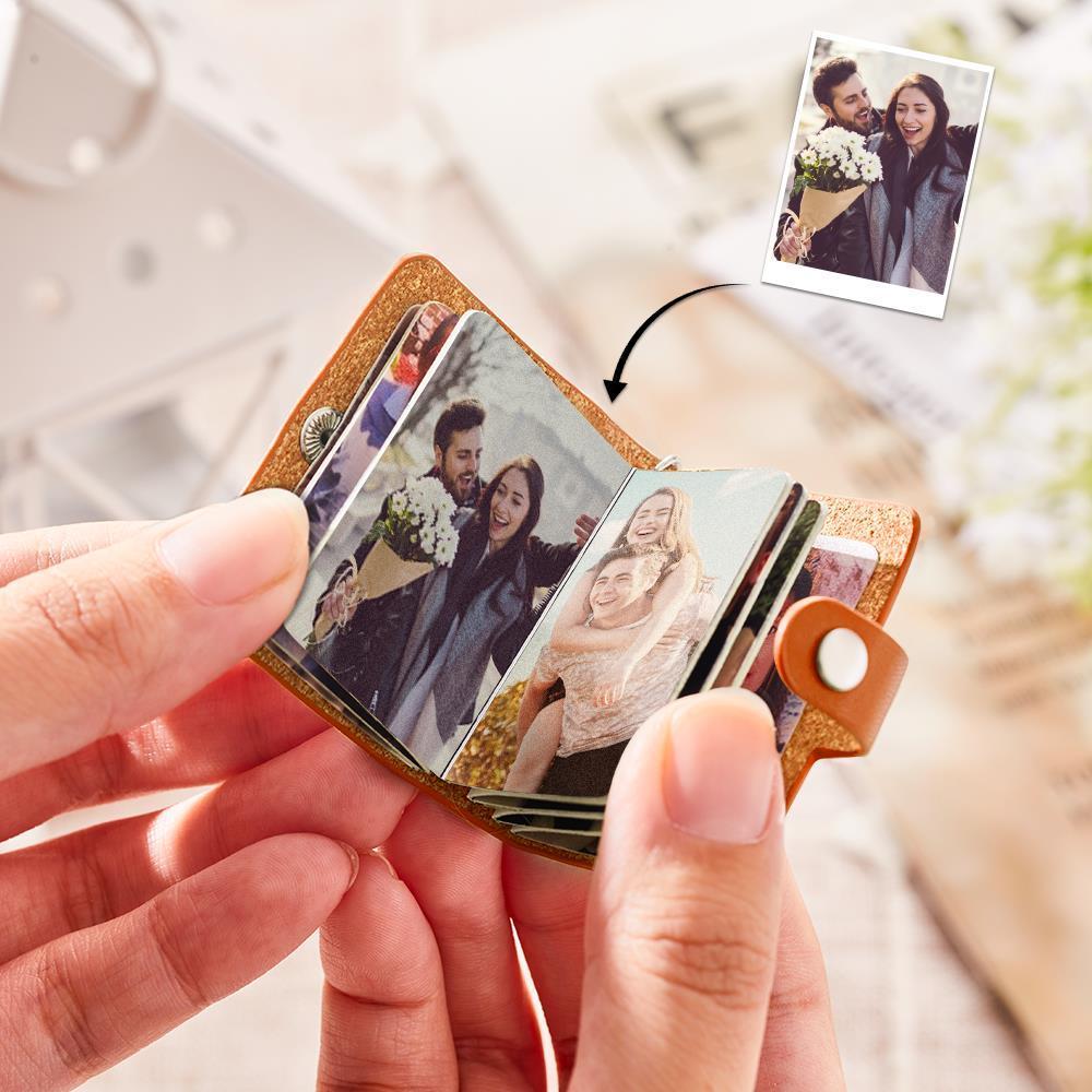 Custom Photo Leather Keychain Personalized Album Keyring Gifts for Lovers - yournamenecklaceuk