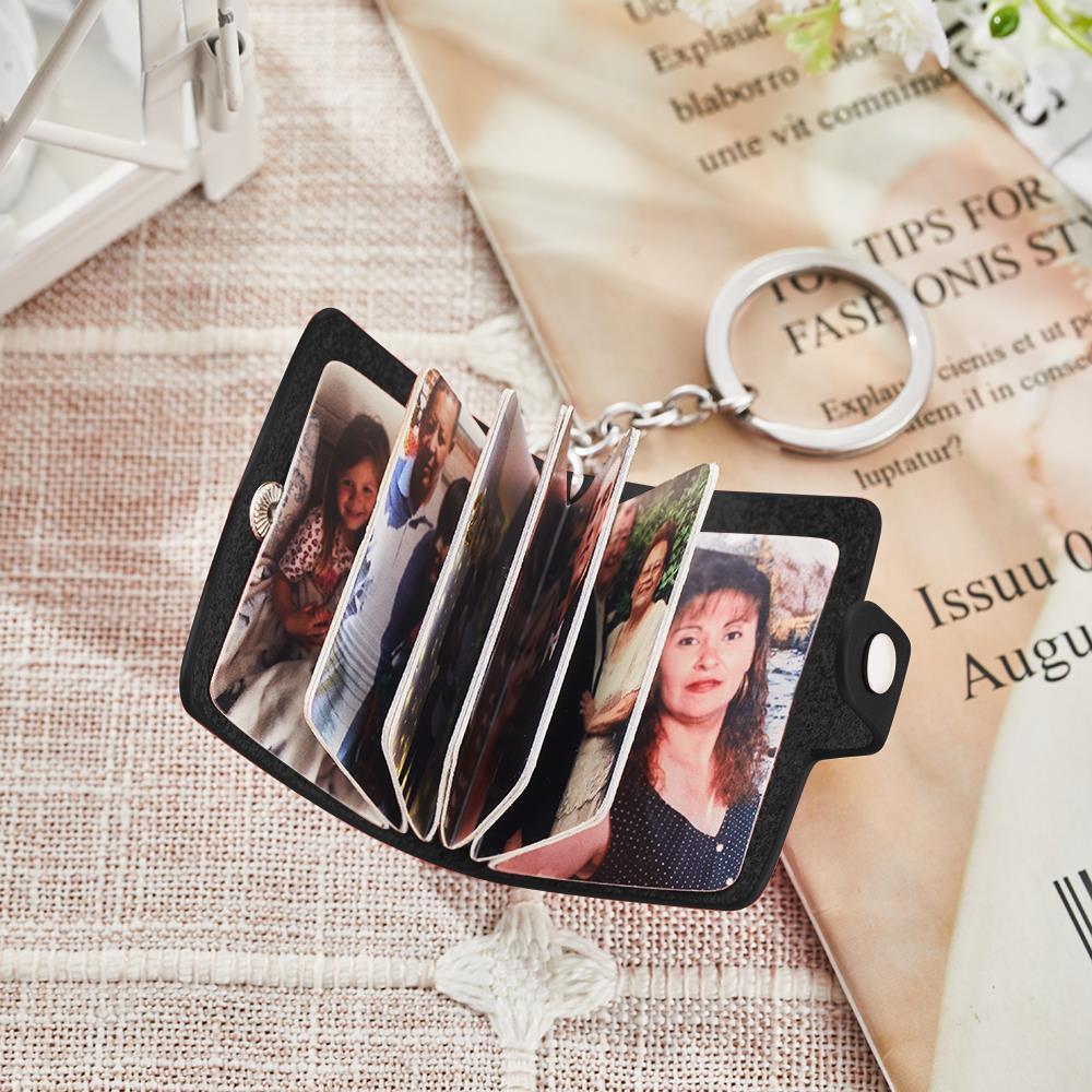 Custom Photo Leather Keychain Personalized Album Keyring Gifts for Lovers - yournamenecklaceuk