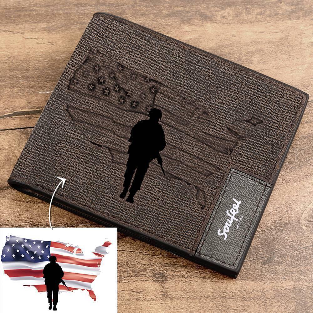 Memorial Day Gift- Men's Bifold Wallet - Coffee Leather - yournamenecklaceuk