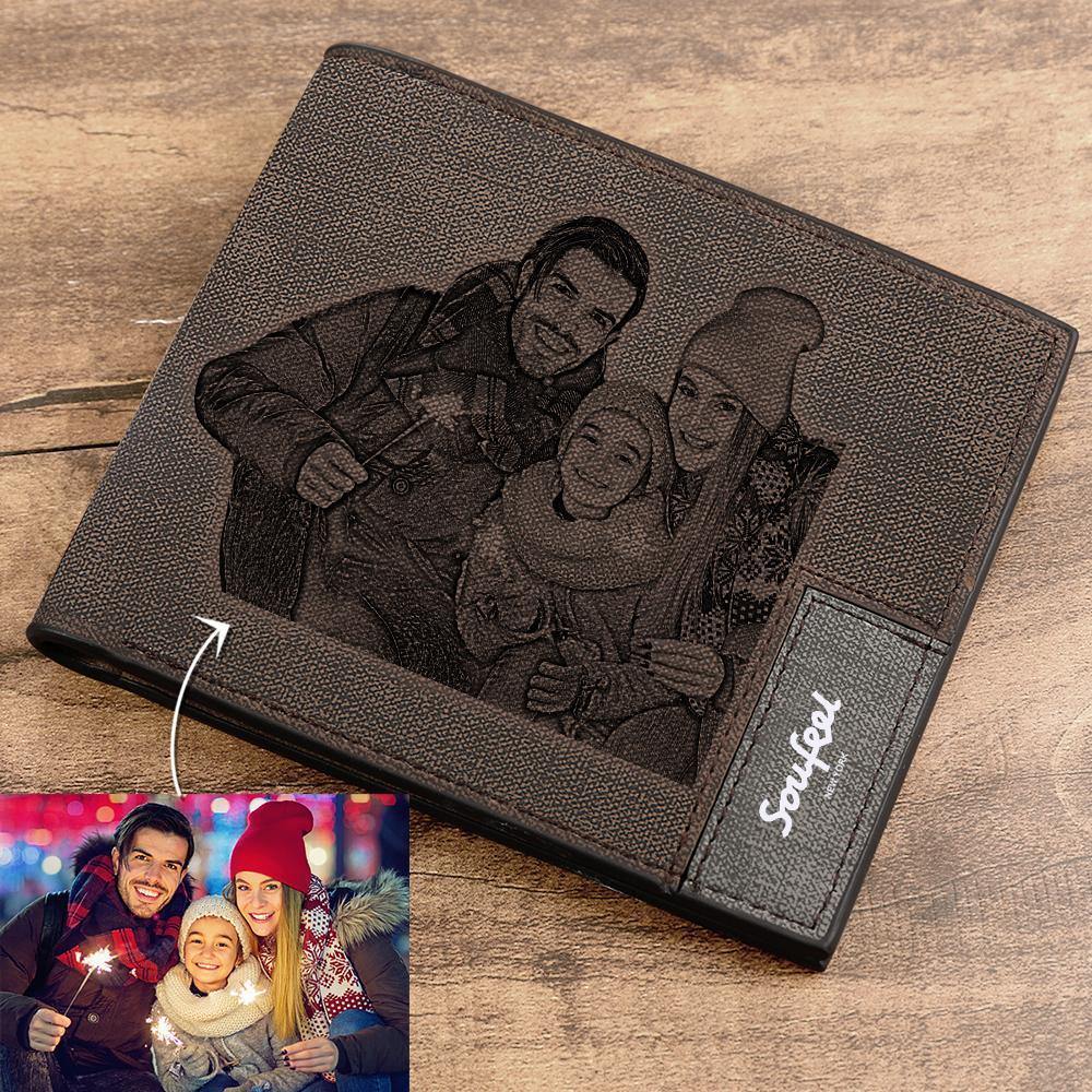 Mens Wallet, Personalised Wallet, Photo Wallet with Engraving Gift for Boyfriend/Dad/Husband - yournamenecklaceuk