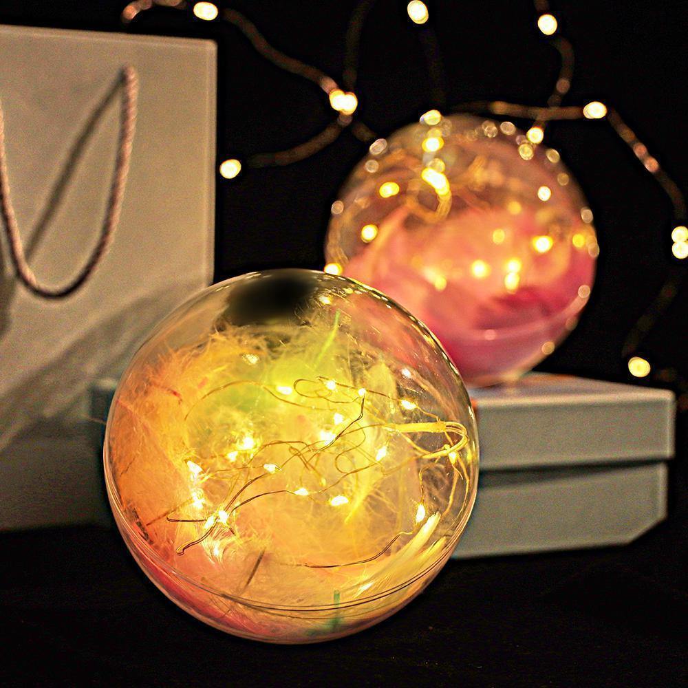 Transparent Plastic Ball Light String Macaron Mix Feather Three-piece Suit Creative Gift Combination - yournamenecklaceuk