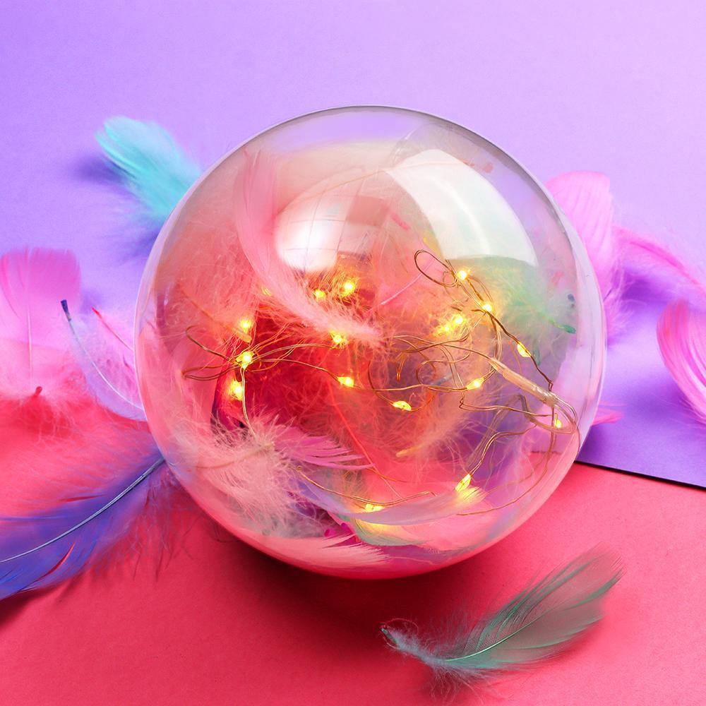 Transparent Plastic Ball Light String Macaron Mix Feather Three-piece Suit Creative Gift Combination - yournamenecklaceuk