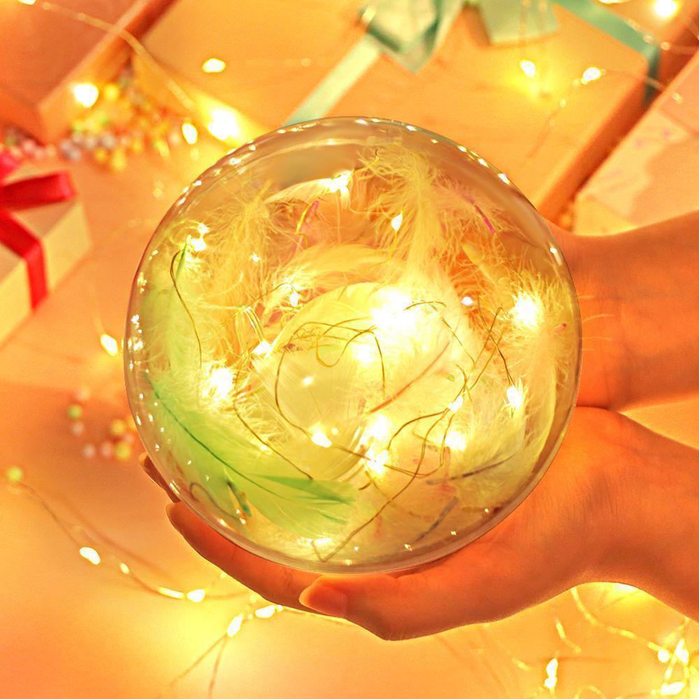 Transparent Plastic Ball Light String Macaron Mix Feather Three-piece Suit Creative Gift Combination - yournamenecklaceuk