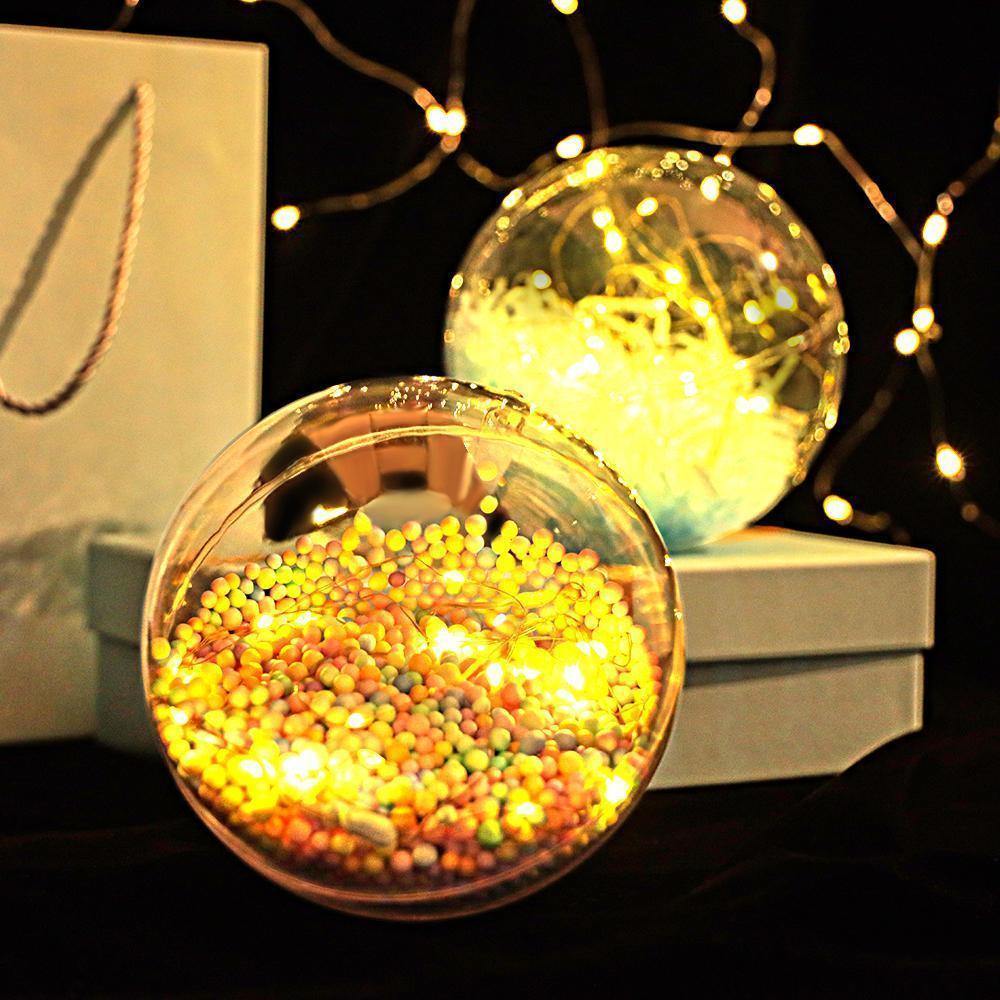 Transparent Plastic Ball Colorful Light String Colorful Filled Foam ball Three-piece Suit Creative Gift Combination - yournamenecklaceuk