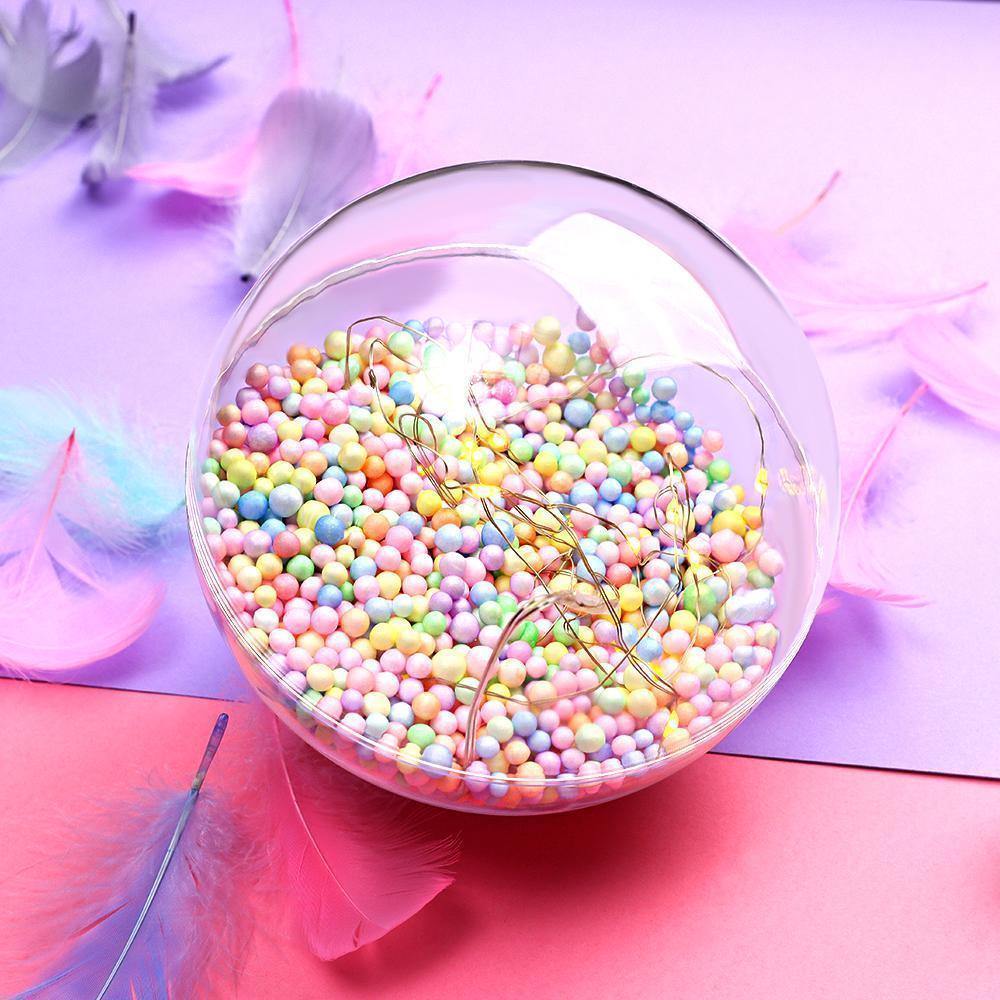 Transparent Plastic Ball Colorful Light String Colorful Filled Foam ball Three-piece Suit Creative Gift Combination - yournamenecklaceuk
