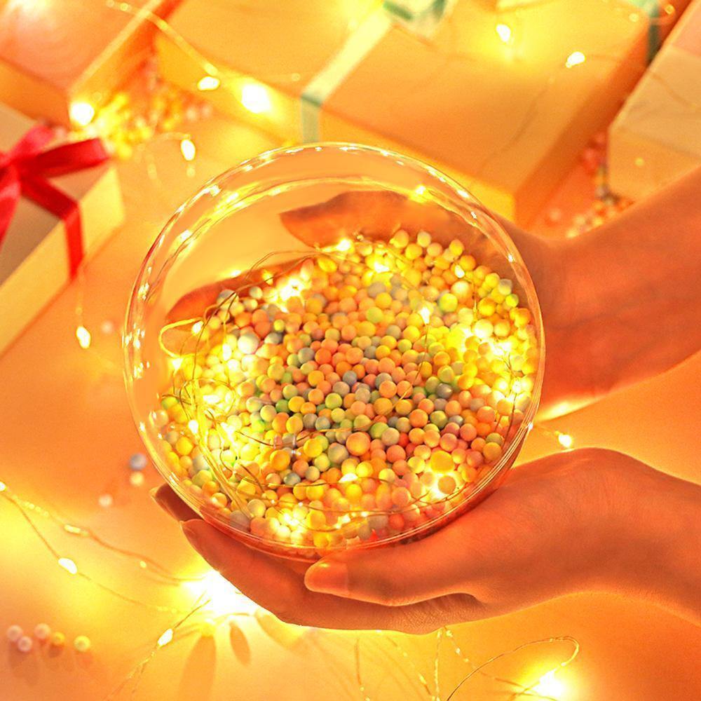 Transparent Plastic Ball Colorful Light String Colorful Filled Foam ball Three-piece Suit Creative Gift Combination - yournamenecklaceuk