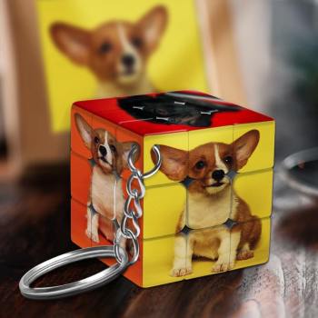 Custom Multiphoto Rubic's Cube Keychain Cute Pet - soufeelus