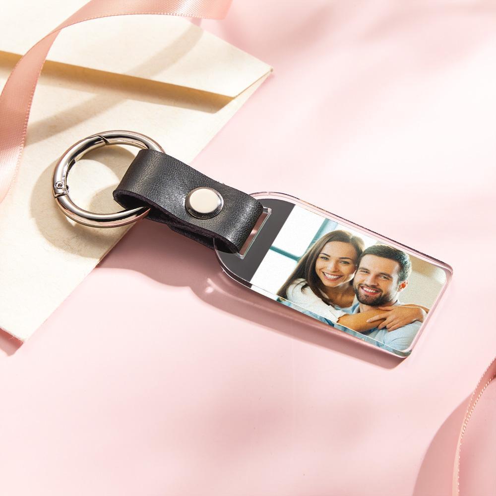 Custom Photo Keychain Creative Simple Couple Gifts - yournamenecklaceuk